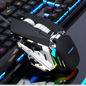 Mysz . FOREV MYSZ PRZEWODOWA MECHANICZNA PODSWIETLANA GAMING FV-507 5