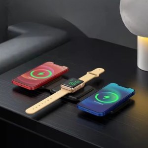 Ładowarka . ECOBOX ŁADOWARKA MAGSAFE BEZPRZEWODOWA CZARNY 3w1 15W 4