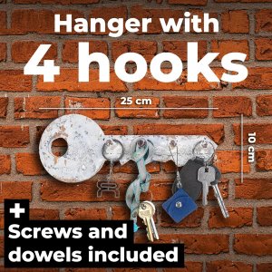 Snowsport Wieszak Klucz Biały z 4 Haczykami na klucze 2