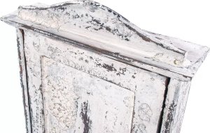 Snowsport Biała skrzynka na klucze Wandbox z 6 haczykami, malowana w stylu retro vintage loft, industrialnym 7