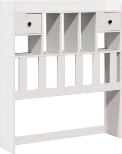 vidaXL Łóżko z regałem, bez materaca, białe, 75x190 cm, sosnowe 6