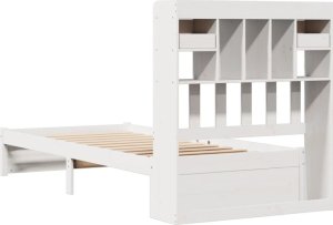 vidaXL Łóżko z regałem, bez materaca, białe, 75x190 cm, sosnowe 8