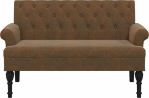 vidaXL Ławka z oparciem, brązowa, 120x62x75,5 cm, sztuczny zamsz 3