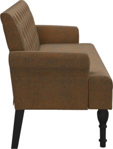 vidaXL Ławka z oparciem, brązowa, 120x62x75,5 cm, sztuczny zamsz 4