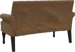 vidaXL Ławka z oparciem, brązowa, 120x62x75,5 cm, sztuczny zamsz 5