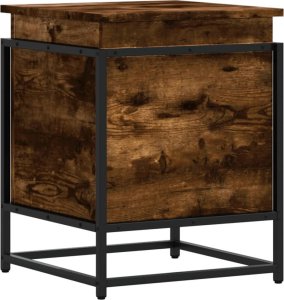 vidaXL Skrzynia z pokrywą, przydymiony dąb, 40x40x51,5 cm 2