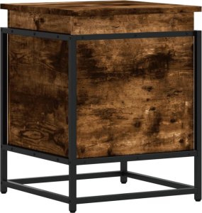 vidaXL Skrzynia z pokrywą, przydymiony dąb, 40x40x51,5 cm 6