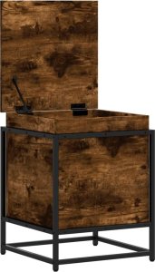 vidaXL Skrzynia z pokrywą, przydymiony dąb, 40x40x51,5 cm 7