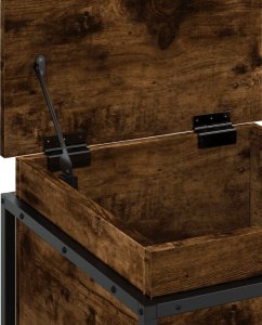 vidaXL Skrzynia z pokrywą, przydymiony dąb, 40x40x51,5 cm 8