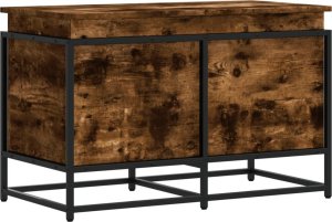 vidaXL Skrzynia z pokrywą, przydymiony dąb, 80x40x51,5 cm 2