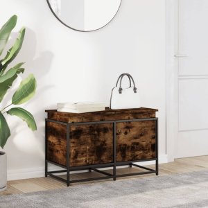 vidaXL Skrzynia z pokrywą, przydymiony dąb, 80x40x51,5 cm 3