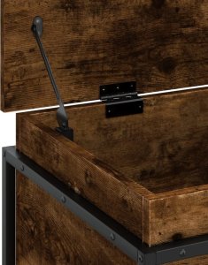 vidaXL Skrzynia z pokrywą, przydymiony dąb, 80x40x51,5 cm 8