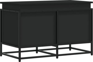 vidaXL Skrzynia z pokrywą, czarna, 80x40x51,5 cm 6