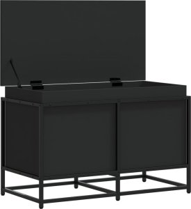 vidaXL Skrzynia z pokrywą, czarna, 80x40x51,5 cm 7