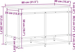vidaXL Skrzynia z pokrywą, czarna, 80x40x51,5 cm 10