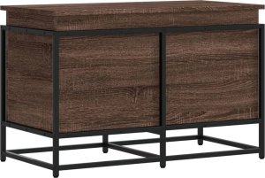 vidaXL Skrzynia z pokrywą, brązowy dąb, 80x40x51,5 cm 2