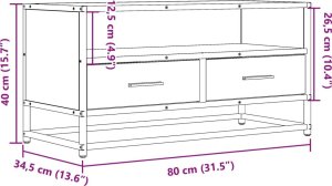 vidaXL Szafka pod telewizor, przydymiony dąb, 80x34,5x40 cm 10