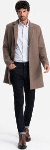 Kurtka męska Ombre Elegancki jednorzędowy męski płaszcz z dodatkiem wełny  brązowy V1 OM-COWC-0114 XL 1