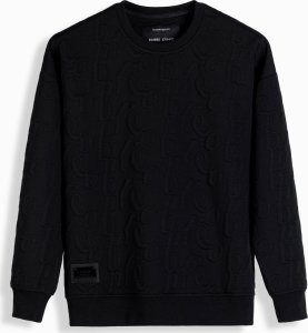 Ombre Męska bluza RELAXED FIT z tłoczonymi literami  czarna V1 OM-SSNZ-0164 XXL 3