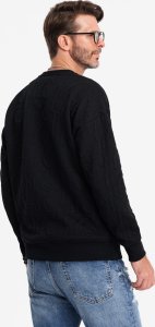 Ombre Męska bluza RELAXED FIT z tłoczonymi literami  czarna V1 OM-SSNZ-0164 XXL 6