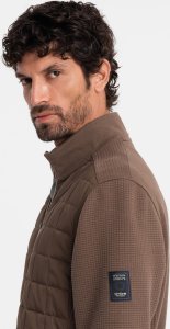 Kurtka męska Ombre Lekka rozpinana męska kurtka z pikowanym przodem  brązowa V3 OM-JANP-0193 M 3