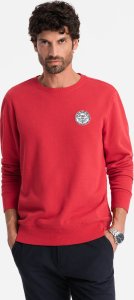 Ombre Nierozpinana męska bluza dresowa z naszywką w stylu college  czerwona V1 OM-SSNZ-0134 XL 1