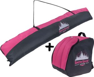 Snowsport Zestaw Pokrowiec na narty Ski Bag Pink 6in1 + Pokrowiec na buty narciarskie Snowsport BootBag Pink 150cm 1