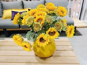 San Miguel Wazon szklany 32 cm żółty San Miguel recykling 3