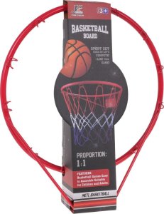 Jokomisiada Metalowy Kosz do Gry w Koszykówkę dla dzieci 3+ Skala 1:1 + Obręcz + Siatka + Piłka + Pompka 3