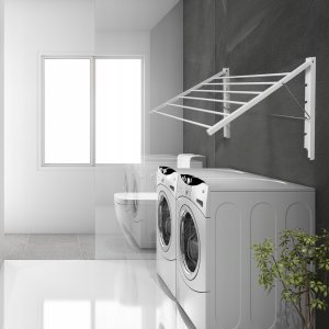 Sepio Suszarka ścienna łazienkowa 80 cm biała metalowa naścienna do ubrań 3