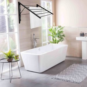 Sepio Suszarka ścienna łazienkowa 80 cm czarna metalowa naścienna do ubrań 7