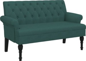 vidaXL vidaXL Ławka z oparciem, ciemnozielona, 120x62x75,5 cm, tkanina 2