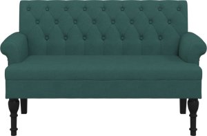 vidaXL vidaXL Ławka z oparciem, ciemnozielona, 120x62x75,5 cm, tkanina 3