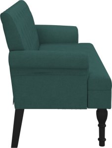 vidaXL vidaXL Ławka z oparciem, ciemnozielona, 120x62x75,5 cm, tkanina 4