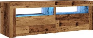 vidaXL Szafka pod TV z oświetleniem LED, stare drewno, 120x35x40 cm 3