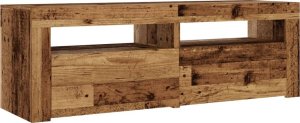 vidaXL Szafka pod TV z oświetleniem LED, stare drewno, 120x35x40 cm 6