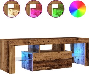 vidaXL Szafka pod TV z oświetleniem LED, stare drewno, 120x36,5x40 cm 2