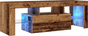 vidaXL Szafka pod TV z oświetleniem LED, stare drewno, 120x36,5x40 cm 3