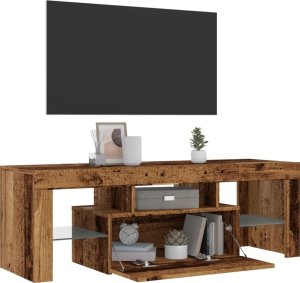 vidaXL Szafka pod TV z oświetleniem LED, stare drewno, 120x36,5x40 cm 5