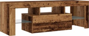 vidaXL Szafka pod TV z oświetleniem LED, stare drewno, 120x36,5x40 cm 6