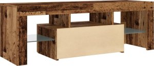 vidaXL Szafka pod TV z oświetleniem LED, stare drewno, 120x36,5x40 cm 9