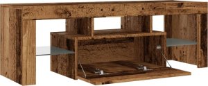 vidaXL Szafka pod TV z oświetleniem LED, stare drewno, 120x36,5x40 cm 10