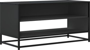 vidaXL vidaXL Szafka pod TV, czarna, 91x40x46 cm, materiał drewnopochodny 2