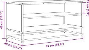 vidaXL vidaXL Szafka pod TV, czarna, 91x40x46 cm, materiał drewnopochodny 9