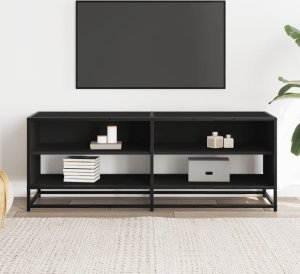 vidaXL vidaXL Szafka pod TV, czarna, 120,5x40x46 cm, materiał drewnopochodny 3