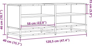 vidaXL vidaXL Szafka pod TV, czarna, 120,5x40x46 cm, materiał drewnopochodny 9
