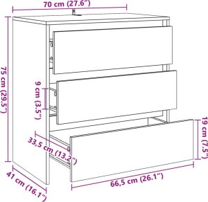 vidaXL Szafka, stare drewno, 70x41x75 cm 3
