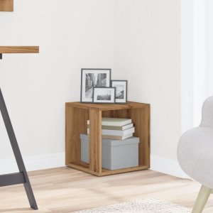 vidaXL vidaXL Stolik boczny, dąb artisan, 33x33x34 cm materiał drewnopochodny 3