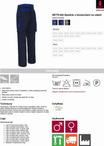 Mascot Spodnie Robocze Letni Lekkie Niebieskie Do Pasa 82C46 Pas 78Cm Mascot Fano Mascot  Mascot Fano 82C46 5707209689610 10