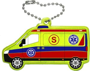 Breloczek Stamal Brelok breloczek gadżet odblaskowy odblask zawieszka ambulans 1